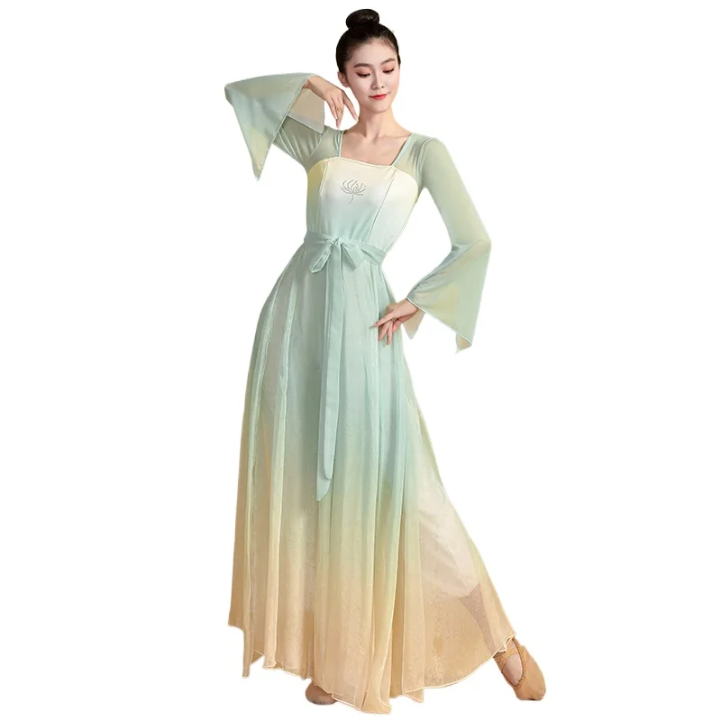 Classical Dance Costume Practice Clothes Performance Costumes Elegant Fairy National Hanfu Dance Wear Yangko Folk Dance Dress