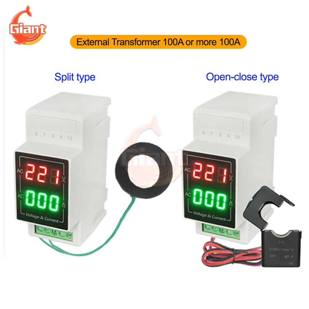 

AC60-500V DIN Rail Type Voltmeter Ammeter Digital Energy Meter Wattmeter AC Voltage Current Tester Power Frequency Factor Meter