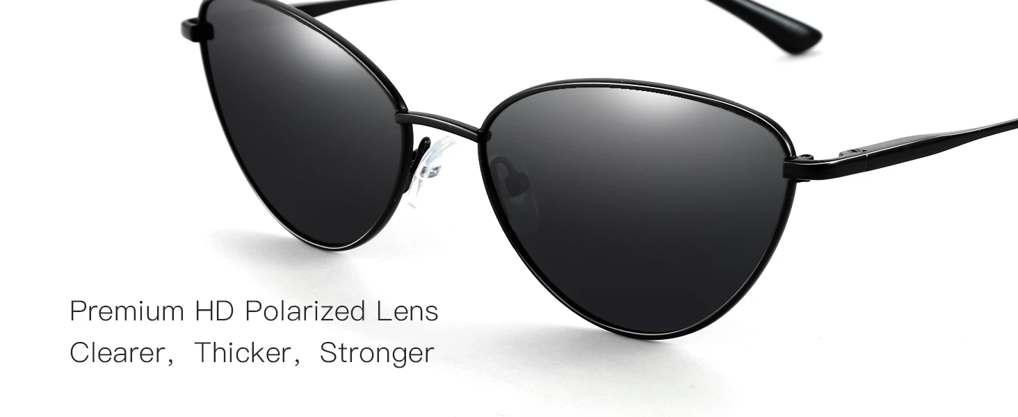 ZENOTTIC Damenmode, kleine Katzenaugen-Sonnenbrille, modisch, schmaler Metallrahmen, polarisierte Sonnenbrille, UV-Schutz für Damen – Detail 4