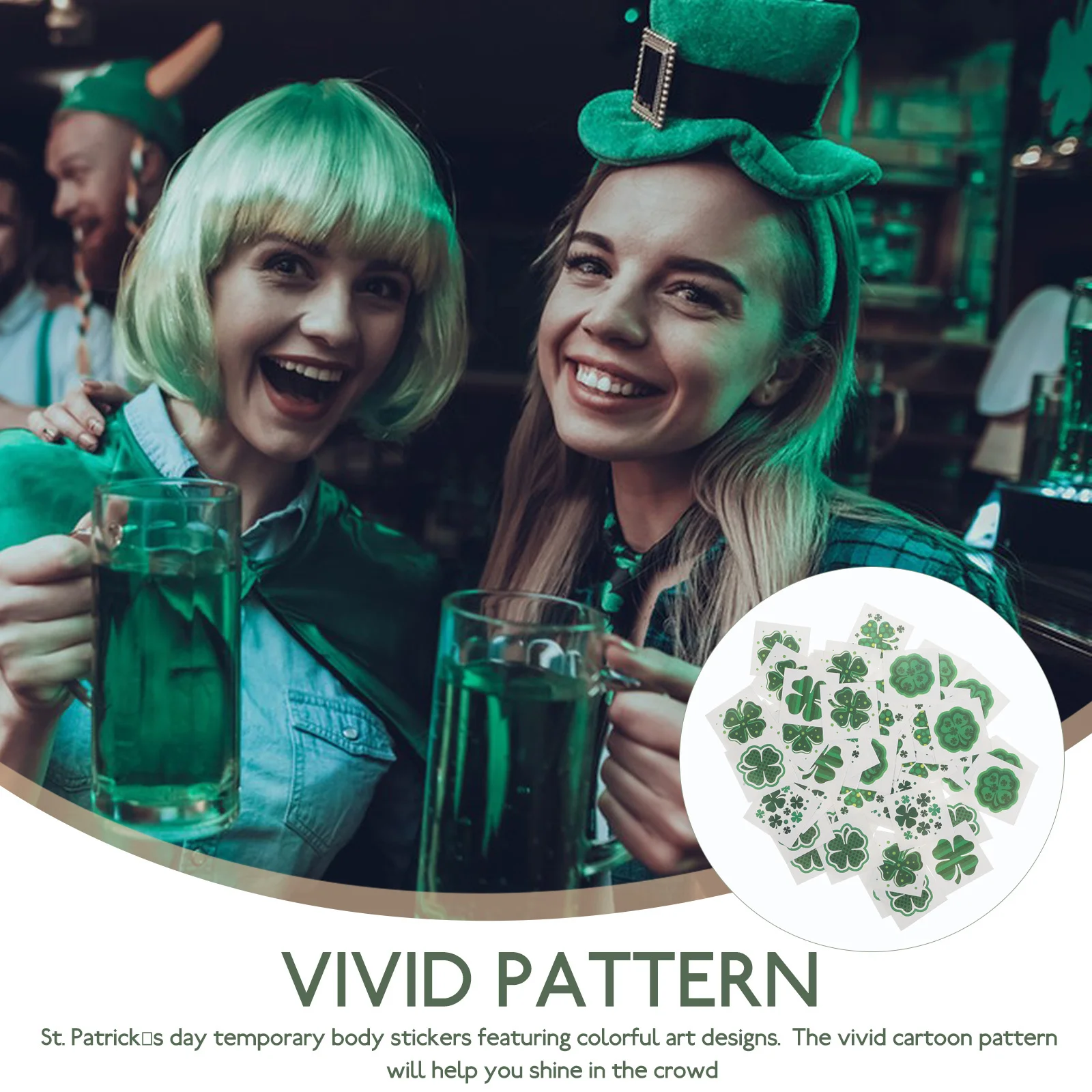 

144 шт. красочные временные татуировки на день Святого Патрика, набор наклеек для вечеринки, фестиваля, украшения кожи, подарок унисекс