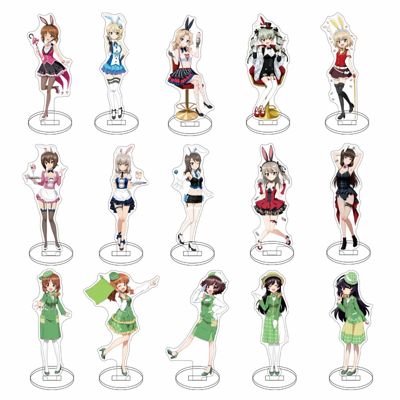 GIRLS und PANZER Nishizumi Miho Isuzu Hana soporte acrílico modelo placa llavero decoración de escritorio amigos regalo figura exhibición