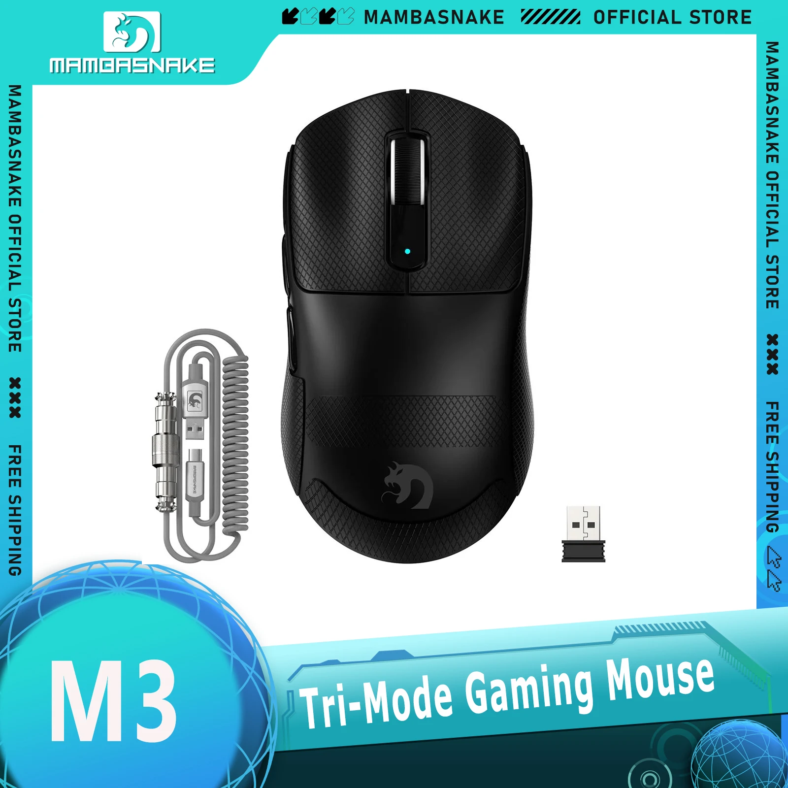 mouse-da-gaming-wireless-mambasnake-m3-tri-mode-con-cavo-a-spirale-8khz-sensore-paw3395pro-ultra-leggero-39g-40000-dpi-rgb-programmabile