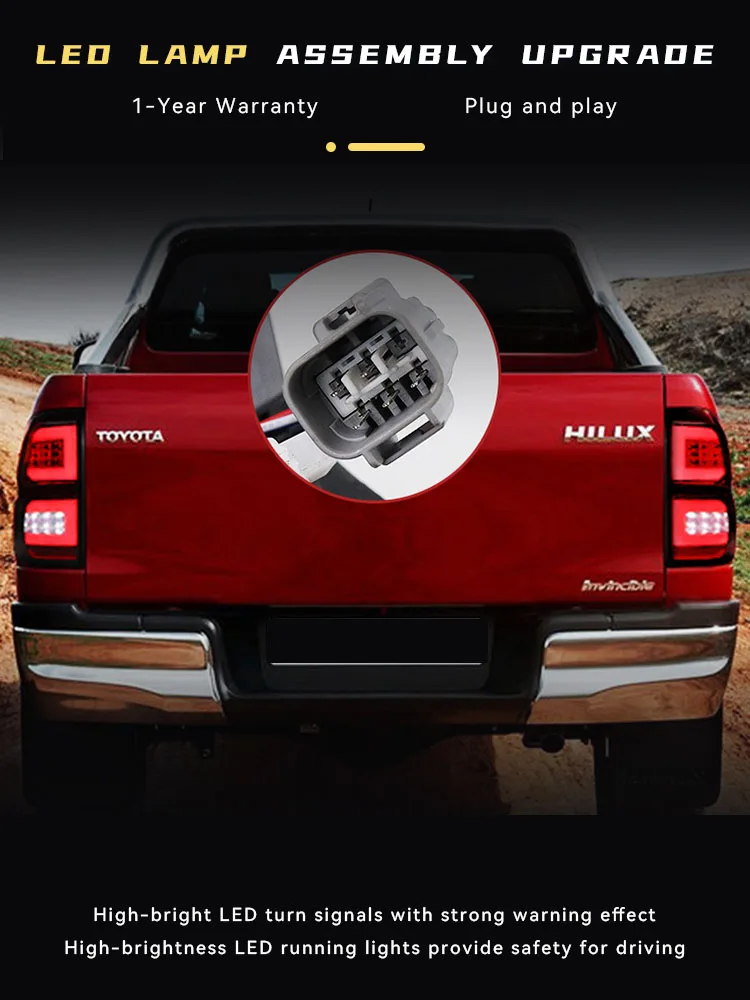 

Car Lights For Toyota Hilux VIGO 2004-2014 LED Exterior Accessories Highlight Blubs Taillight Tail Lamp Signal Auto Tool