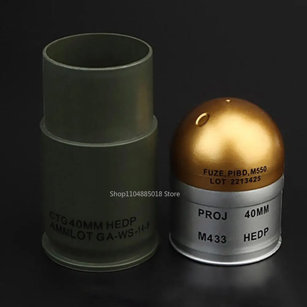 M433 HEDP 40mm Cartucho Manequim Granada Modelo Coleção de Fãs Militares Brinquedo Presente Mini Caixa de Armazenamento Airsoft Display Decoração