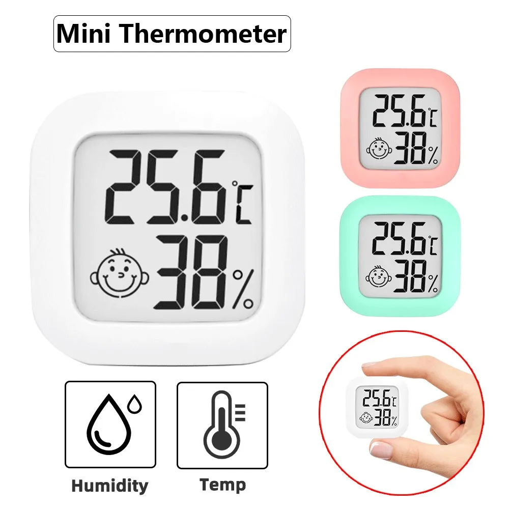 ميزان حرارة رقمي LCD صغير ومقياس رطوبة ، غرفة داخلية ، درجة حرارة إلكترونية ، مقياس الرطوبة ، مستشعر ، مقياس ، محطة الطقس للمنزل