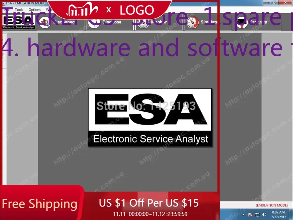 

Электронный сервисный анализатор TruckEPC3 (ESA) 5.7+разблокировка клюги для Paccar