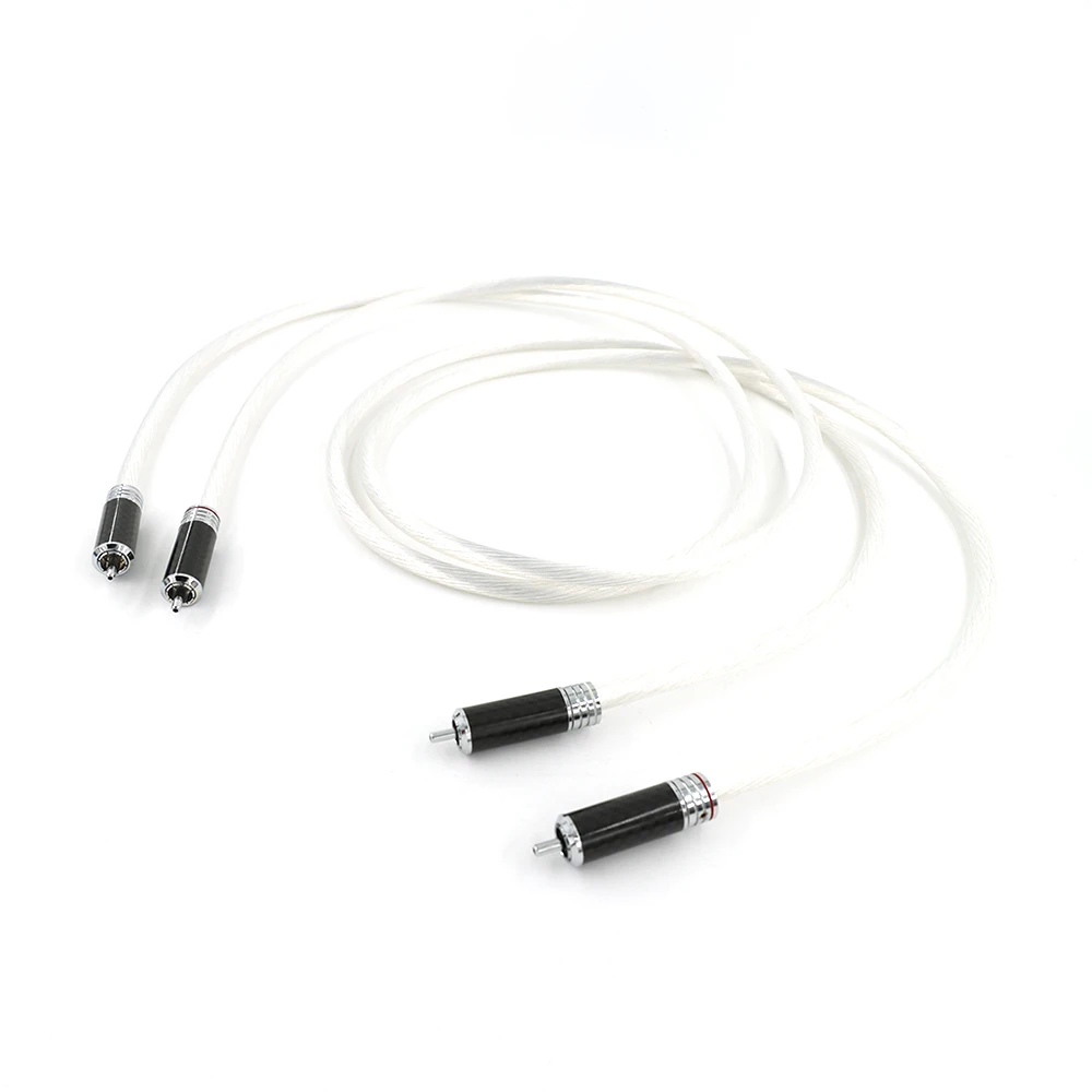ブロードキャストグレード RCA インターコネクト - 極低温処理 OCC シルバー & トリプルシールド (ペア) ​
