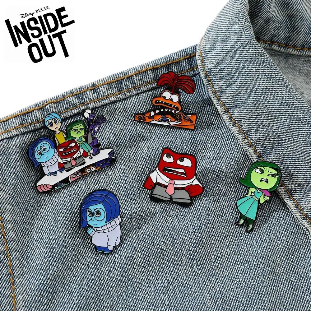 Disney Inside Out 2 Brooches Children's Clothes Backpack Decor Enamel Pin Boy and Girl Brooch Fashion Jewelry Accessories Gifts