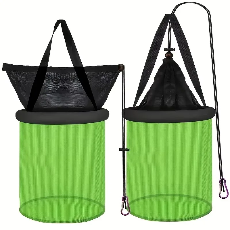 Nylon fishing net hanging plastic black green portable foldable fishing rack orange black foldable landing net