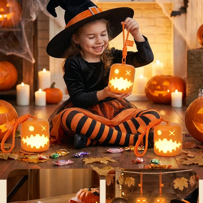 New Creative Halloween Pumpkin Lamp Funny Colorful Night Light Pull Cord Switch Home Party Decor Holiday Gift New Arrival