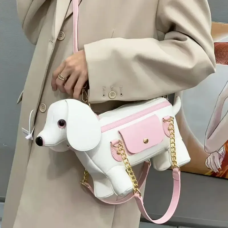 

2026 New Creative Personalized Puppy Bag Unique Cute Dog Shaped Handbag for Girl Luxury Soft Pu Leather Novelty Crossbody Bag