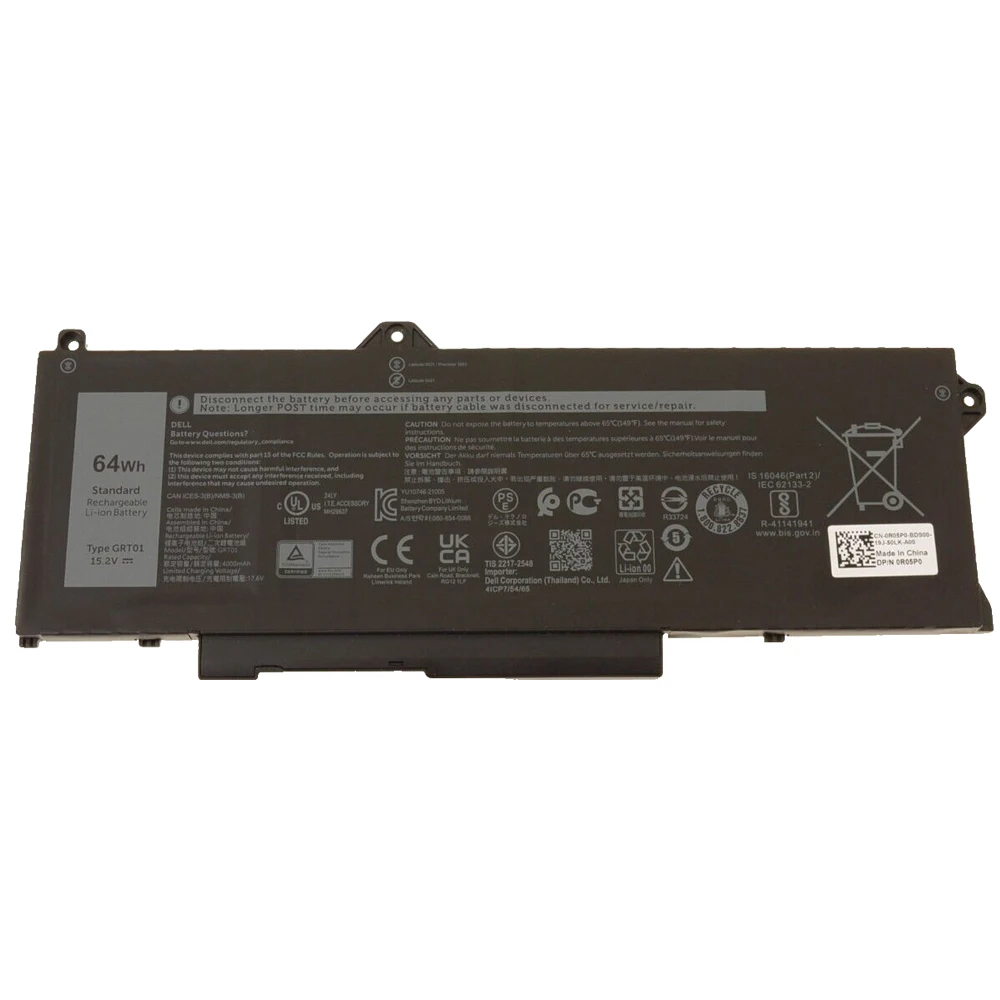 Imagem -05 - Original Genuíno Grt01 15.2v 64wh Bateria do Portátil para Dell Latidude 5421 5431 5521 5531 Precisão 3561 3571 3470 41cp7 54 64 Novo