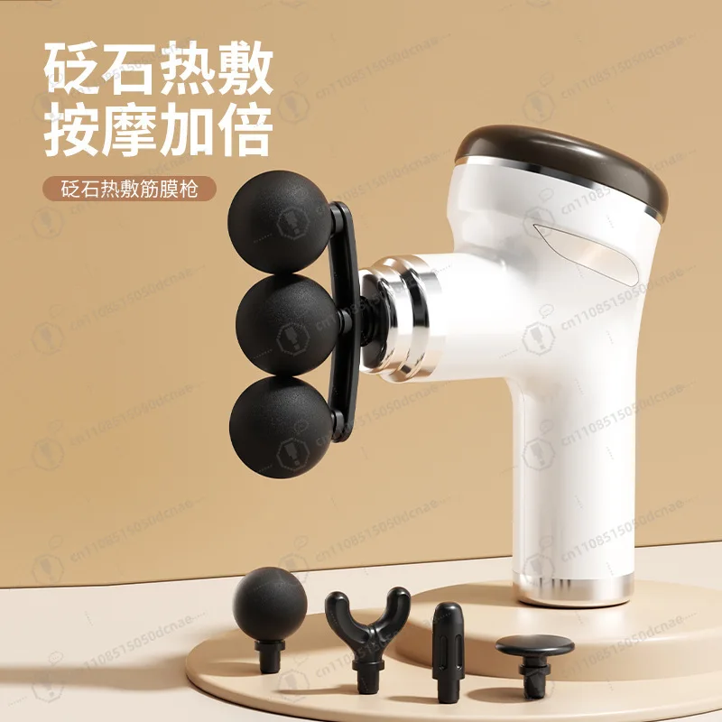 Rechargeable Sports Muscle Massager Device Cold Therapy Attachment Stone Massage Head Multi Heads Portable Handheld Massager