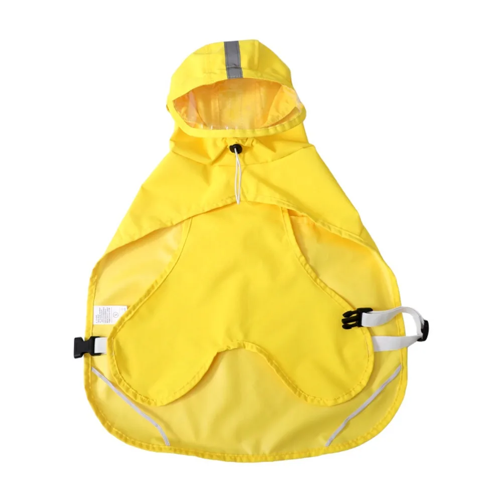 

Practical Waterproof Dog Raincoat Adjustable Reflective Pet Waterproof Jacket Towable Dog Rain Cloak Rainy Season