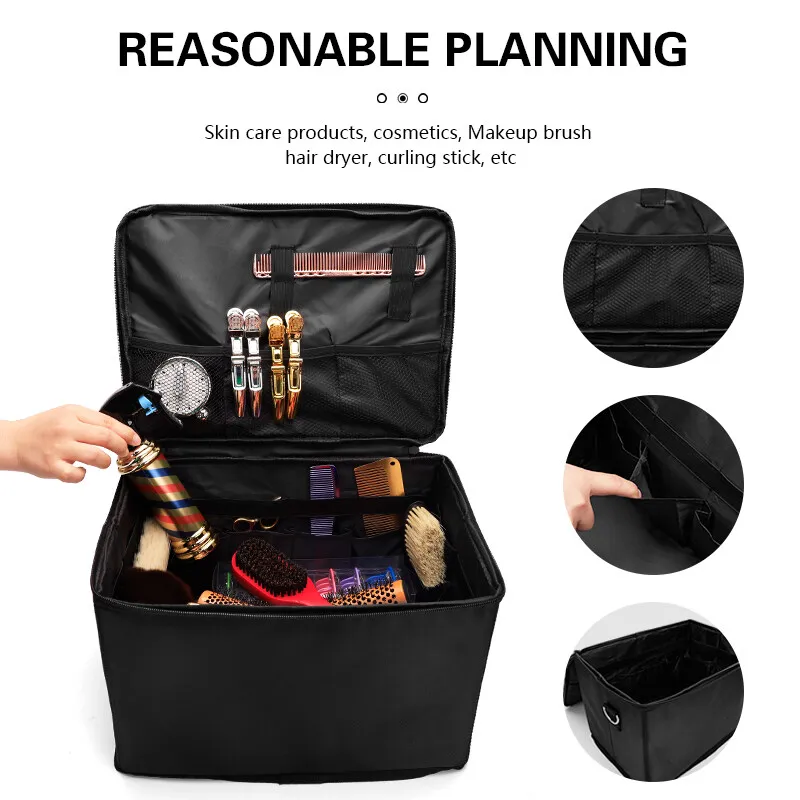 BarberTop Foldable Bag Salon Makeup Tool Backpack Hair Care Storage Waterproof Travel Bag Hair Clipper Accessories Space Saving