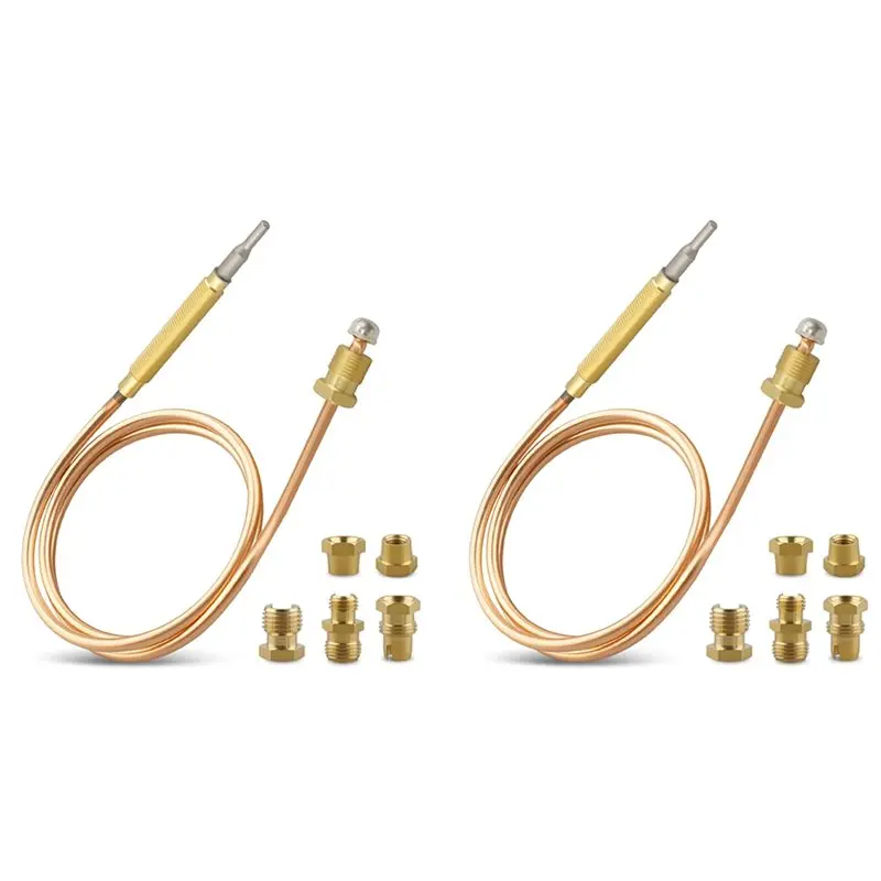 TFORU-120Cm Gas Thermocouple Universal Fireplace Parts With 5 Fixed Parts For Fireplace Gas Stove Heating Burner