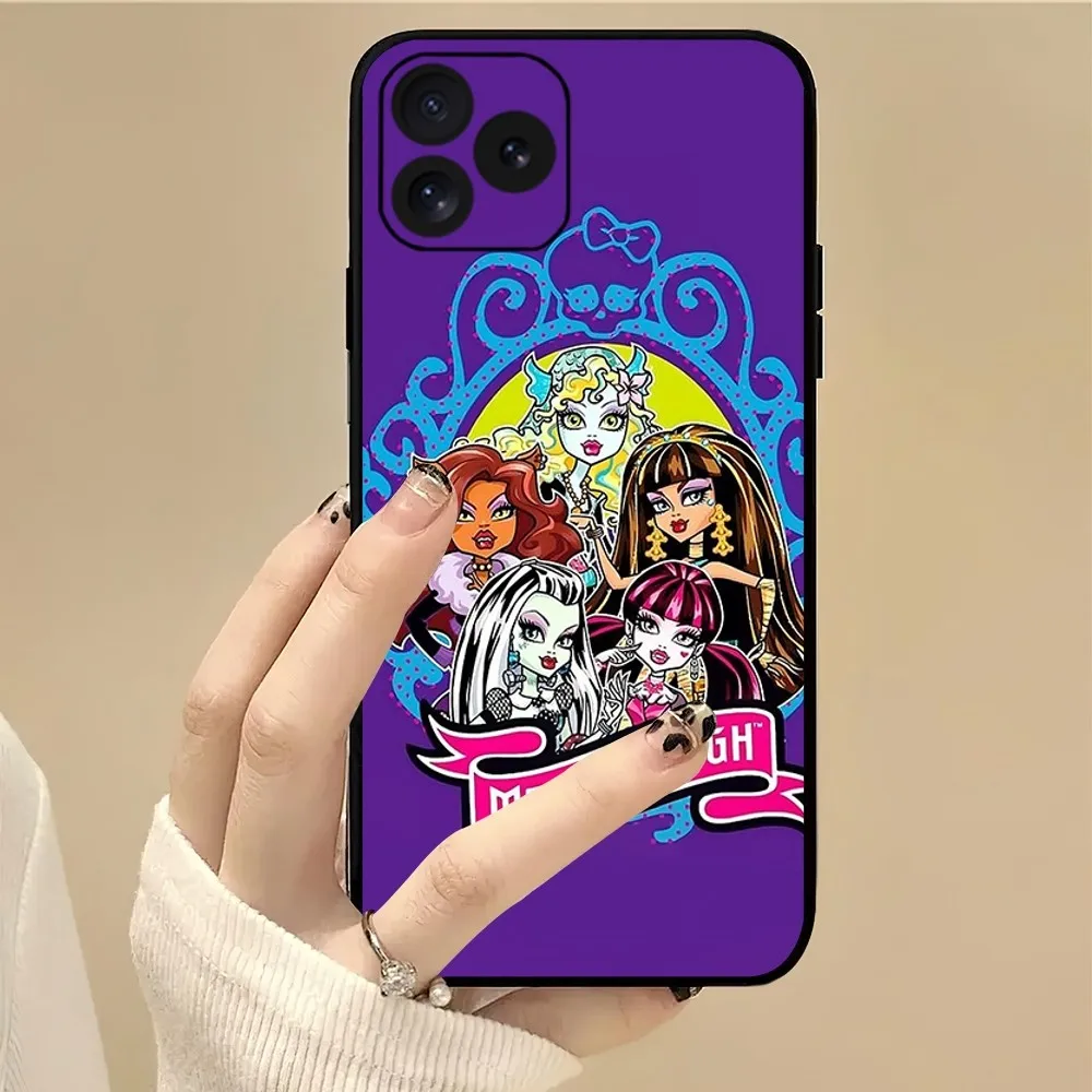 Cartoon M-Monster H-High Phone Case For iPhone 11 12 13 14 15 8 XS Mini X XR PRO MAX Plus Cover