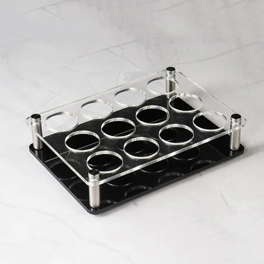 Suporte de vidro de vinho transparente, Cremalheira base pesada, Bandeja acrílica, Copos de champanhe