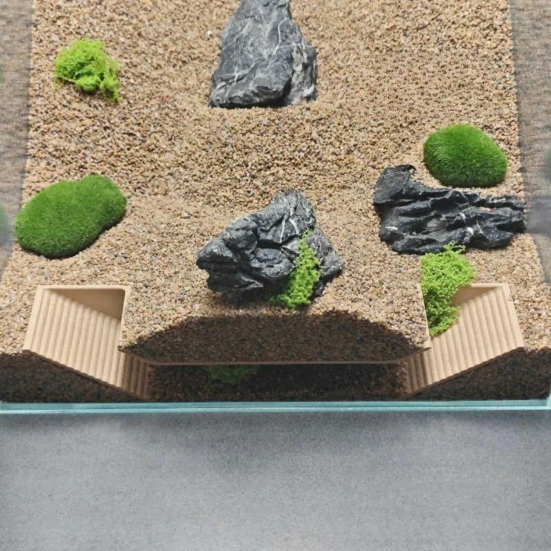 مأوى مخبأات حوض السمك، نفق متدرج للكهف تحت الأرض للأسماك والروبيان والسرطان واللعب وتربية التوريد، وتزيين خزان الأسماك #3