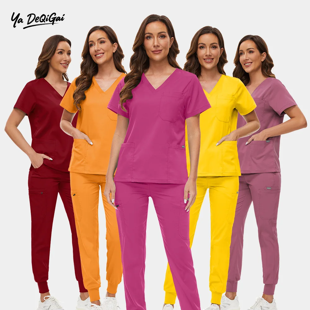 

Scrub Sets Hospital Jogger Suits Scrubs Nursing Tops Nurse Pants Veterinary Pet Store Dental Clinic Doctor Work Clothes Spa Wear