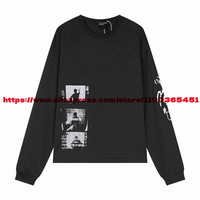 Long Sleeved Enfants Riches Deprimes ERD T Shirt Men Women Top Quality Casual 2024fw T-Shirt Tee Tops