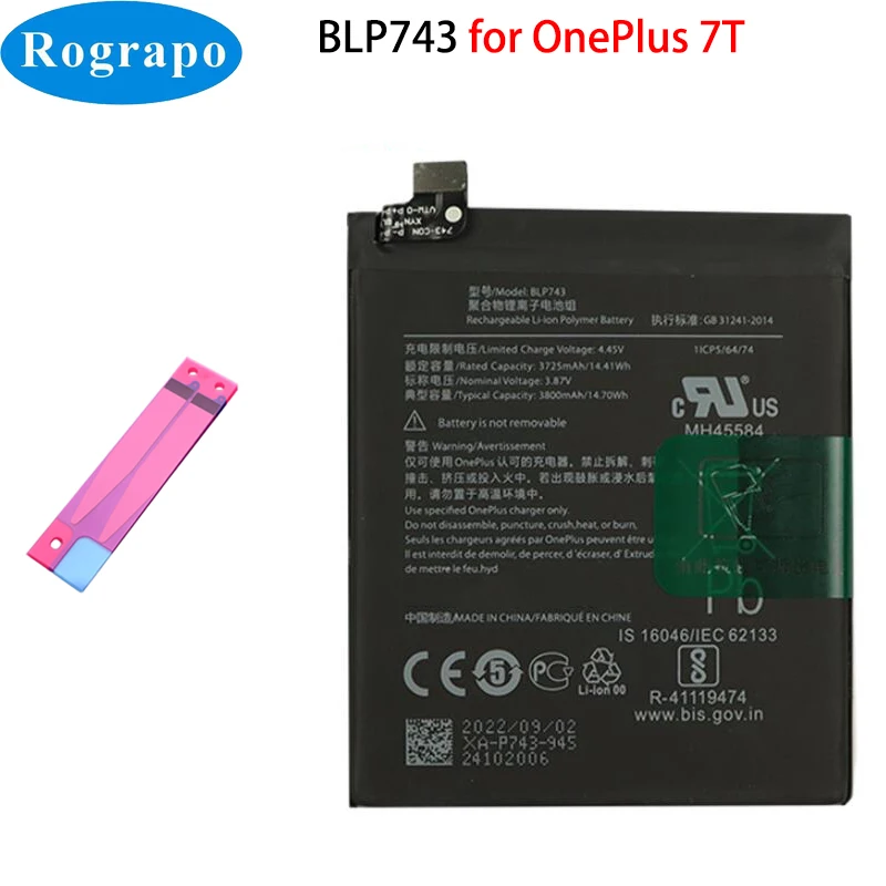 New One Plus Battery For OnePlus 8 7T Pro 7 6 6T 5 5T 3 3T 2 1 1+ BLP571 BLP613 BLP633 BLP637 BLP657 BLP685 BLP699 BLP759 BLP761