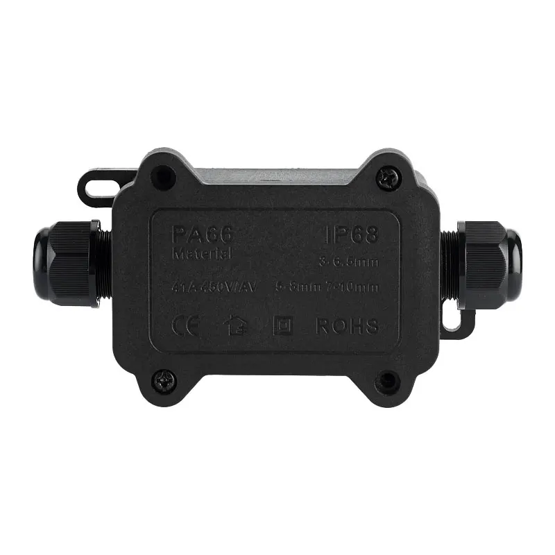 

IP68 2 way 3 Way External Waterproof Electrical Junction Box With Terminal Connector For Outdoor 5-8mm Cable Wiring