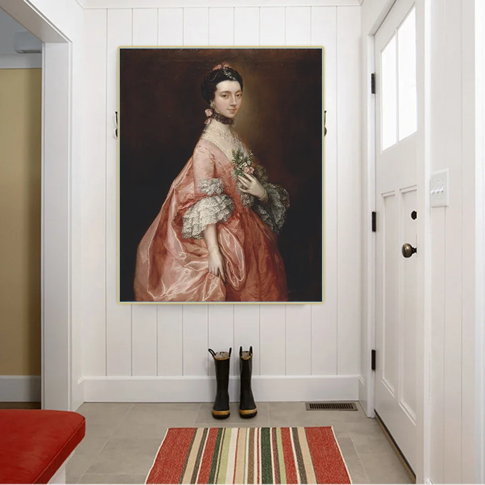 Citon Thomas Gainsborough《Mary little later lady carr》Canvas Oil Painting Art Poster Picture Modern Wall decor Home Decoration