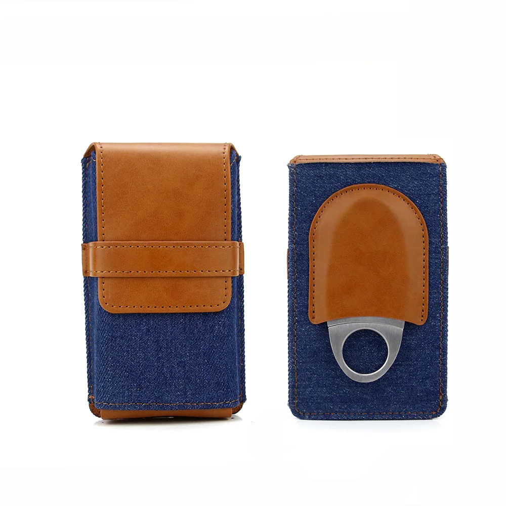 New Color blocked Storage Cigar Box Cover Retro High end Portable Cigar Box Protective Leather Cover