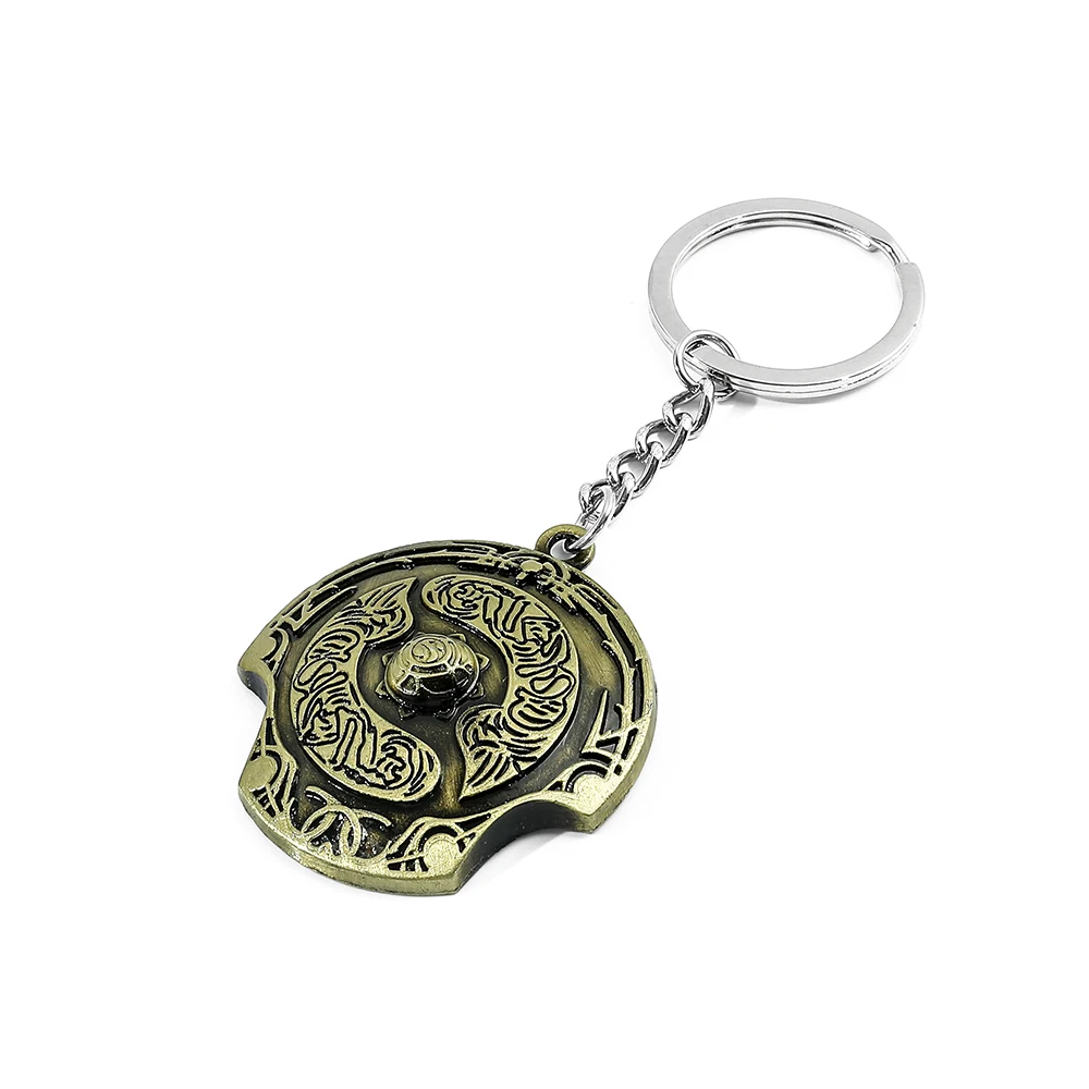 Game Dota 2 Immortal Champion Shield Keychain Metal Talisman Keyrings TI 5 Aegis of Champions Pendant Porte Clef Gift
