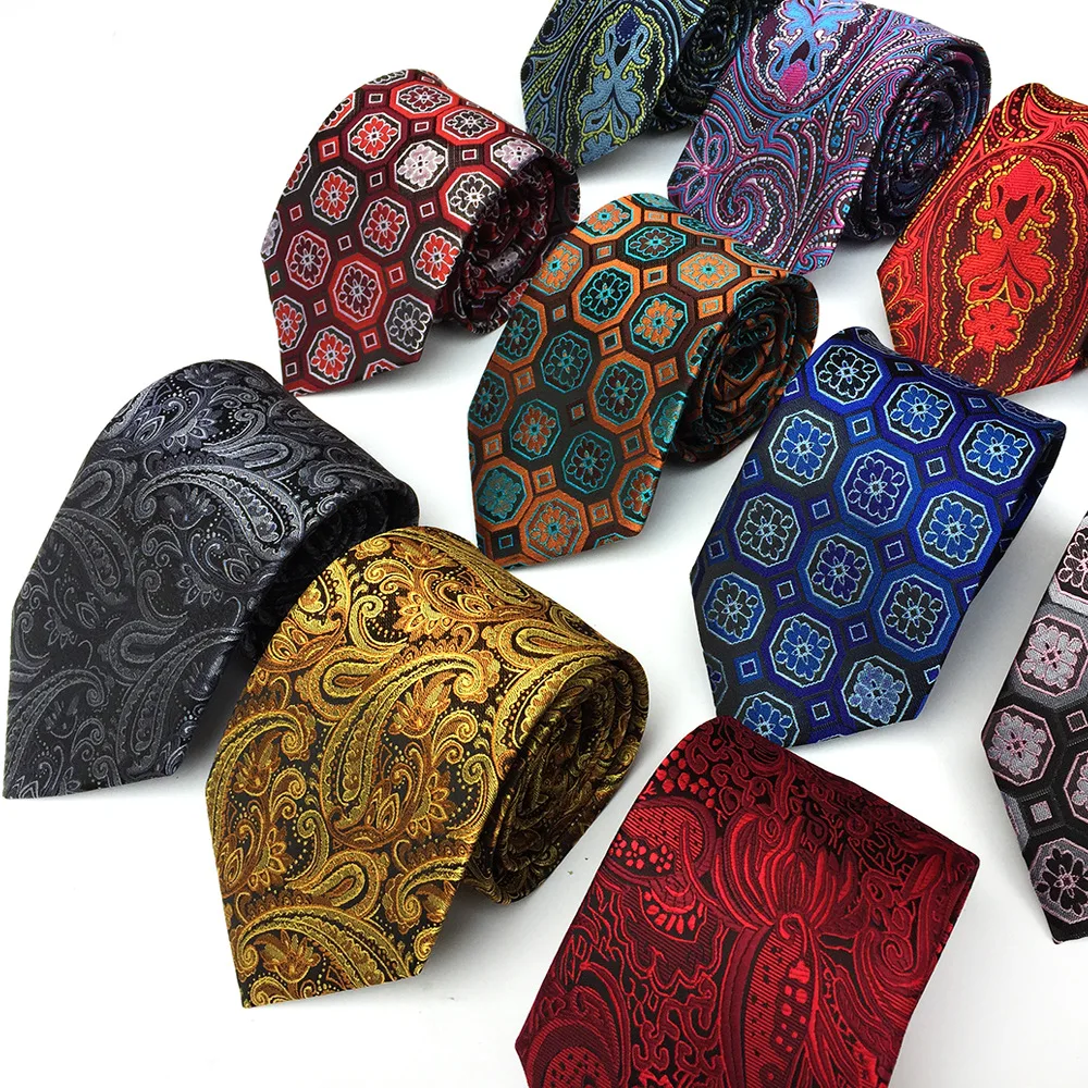 

Luxury Mens Ties Floral Paisley Vintage Neck Ties For Men 8cm Business Necktie Wedding Gift For Man Suit Accessories Male Cravat