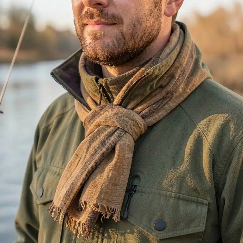 Wrap heat retaining thick knit blend for lake fishing mens outdoor neck wrap frigid climate male winter scarf