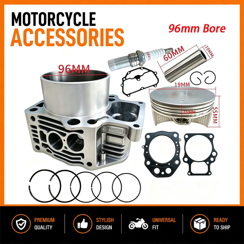 For HONDA TRX520 TRX 520 TRX520FA6 TRX520FA5 STD 96mm QUALITY Motorcycle Engine Cylinder Kit with Piston Rings Gasket 520cc