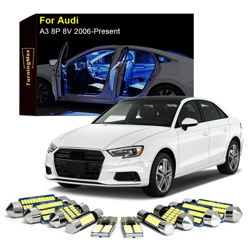 

Canbus Interior Lighting LED Bulb Kit For Audi A3 8P 8V 2006-Now Dome Map Trunk License Plate Indoor Lamp Lights Car Accessories