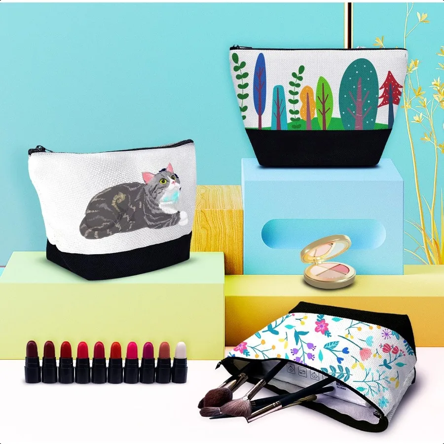 10 حزمة 9x5.5 الفراغات التسامي حقائب مستحضرات التجميل حقيبة أقلام رصاص السائبة متعددة الأغراض لتقوم بها بنفسك أكياس ماكياج نقل الحرارة مع سحاب لتقوم بها بنفسك C