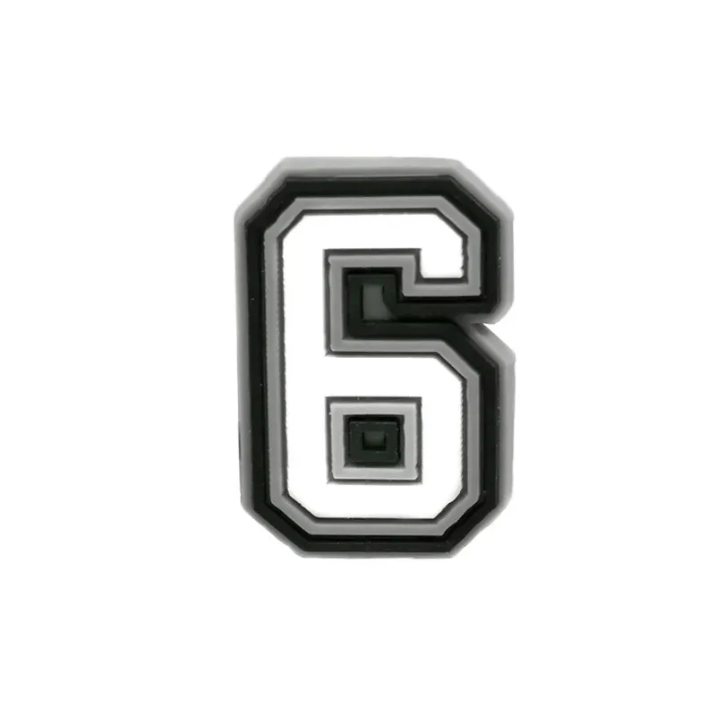 1 Piece Charms Decorations Numbers 0 To 9 Shoe Accessories Black White Pvc Ornament Pins Friend's Holiday Party Gift