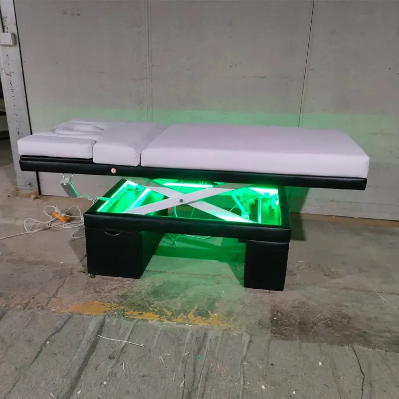 

Electric 2 Motors Cosmetic Massage Bed Beauty Salon Spa Beauty Bed With LED Light
