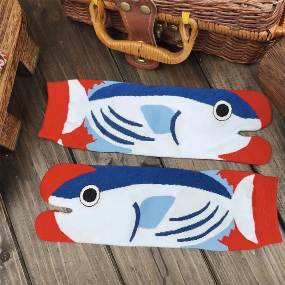 

1 пара подарочных дышащих носков таби, повседневные мягкие носки с рисунком рыбы, короткие носки унисекс