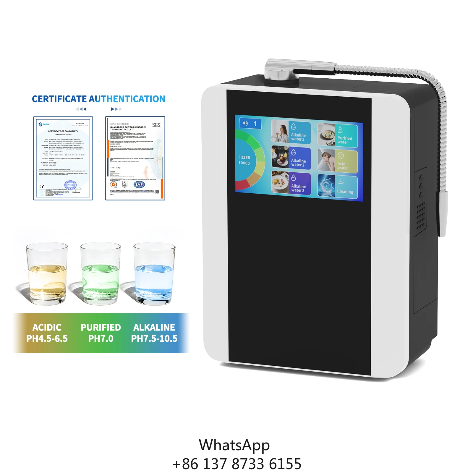 

LCD Screen Panel 11 Plates Kangen Water Machines PH Water Ionizer Household Platinum Coating Alkaline Water Filter Ionizer