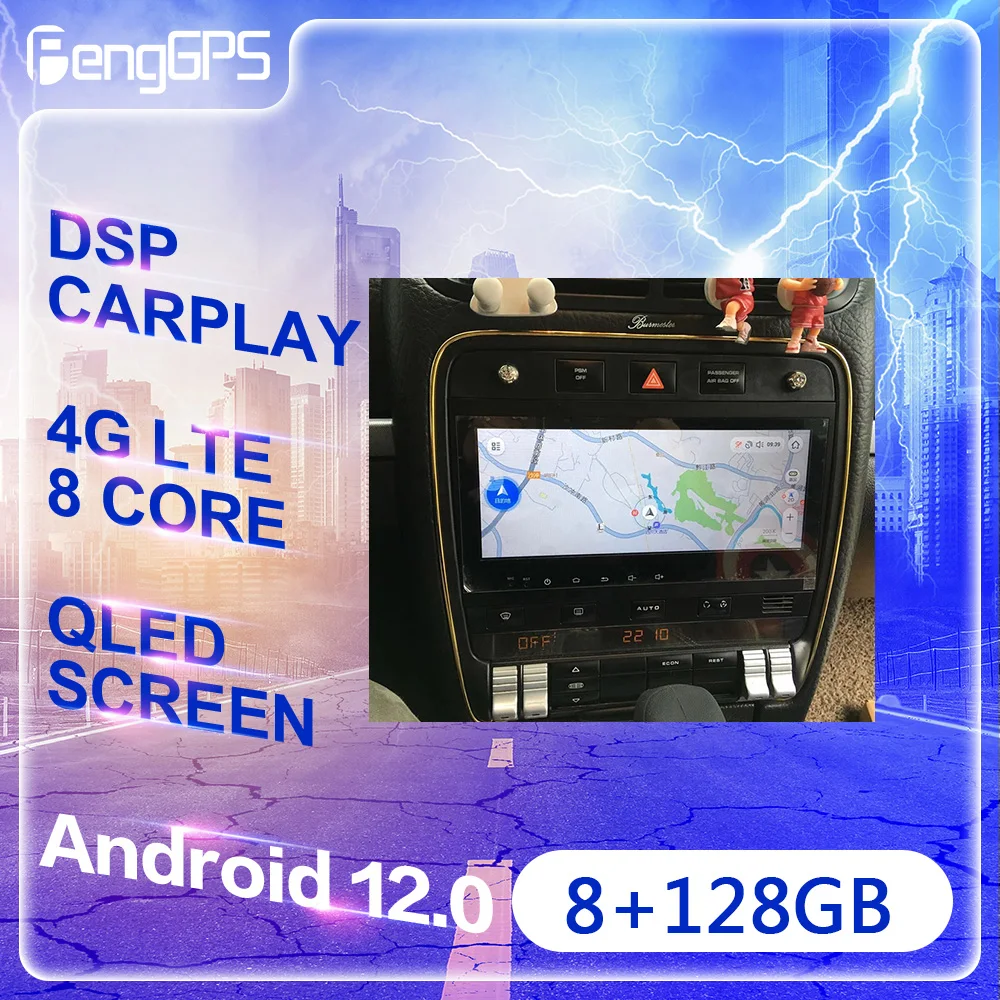 Android 12 For Porsche Cayenne 06-10 10-15 11-16  Auto Car Radio  Wireless Carplay Multimedia Player GPS Navigation Head Unit