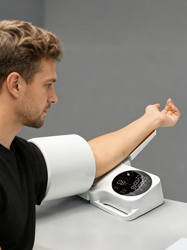 AiQUE Wiederaufladbares Tunnelförmiges Oberarm-Blutdruckmessgerät Automatisches Medizinisches Sphygmomanometer Digitales Tonometer Puls