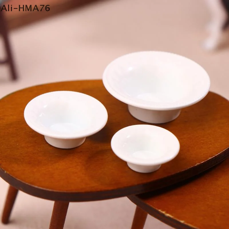

3Pcs 2025 1:12 Dollhouse Miniature Accessories Plate Dishes Toy for Children Dollhouse Kitchen Decoration Kids Pretend Play Toys
