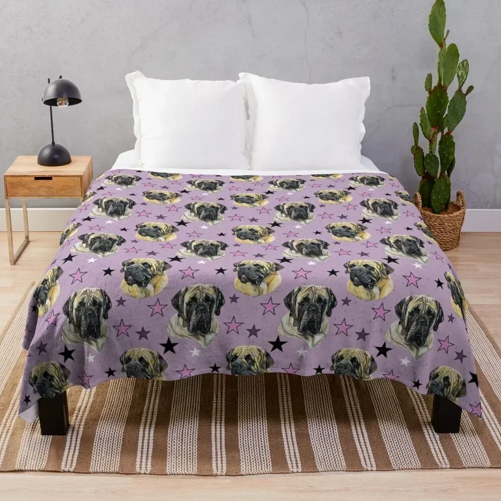 

Mastiff (English) - Pink Throw Blanket Luxury Throw warm winter Furry Tourist Blankets
