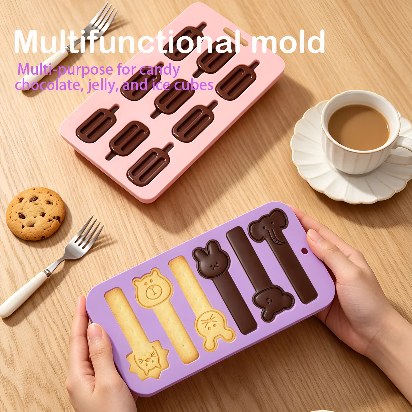 Silicone DIY molds with different patterns, chocolate, ice cubes, popsicle molds, non-stick baking molds, mousse