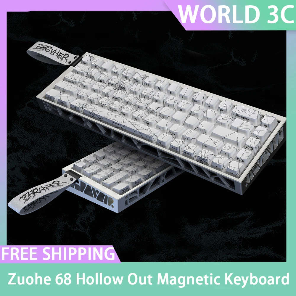 Zuohe 68 Hollow Out Keyboard Magnetic Switch Rt0.01mm Rgb Wired Keyboard Aluminium Alloy Customized Accessory Esports Gifts