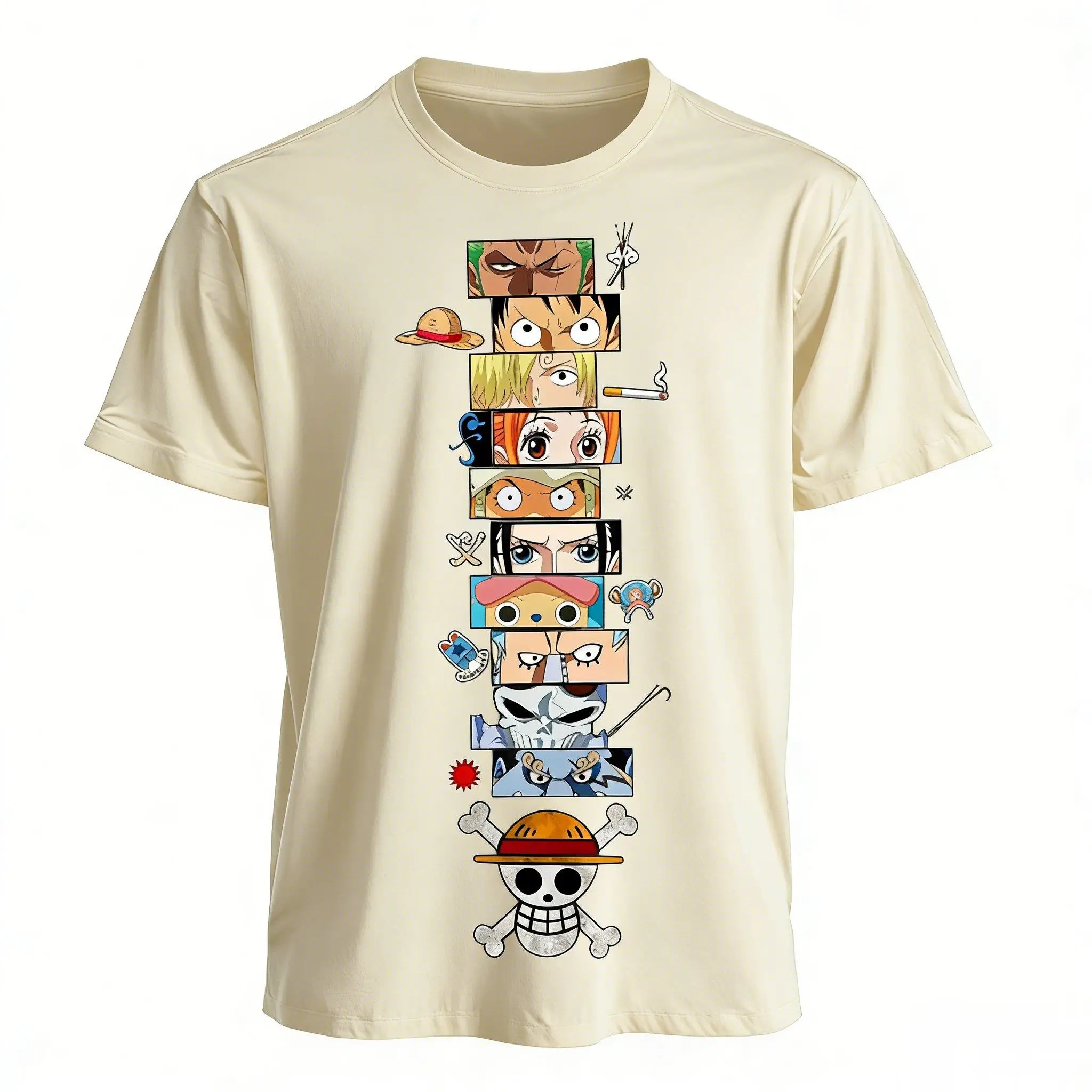 2026 Summer New Hot 2026 One Piece Anime Luffy Zoro Ace T Shirt Men Summer Graphic Tee Harajuku Streetwear Vintage Tops