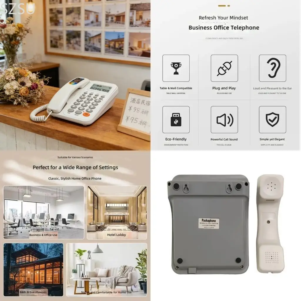 SZSU Professional Office Phone With Caller IDs Capability And Plastic Housing For Long Performances
