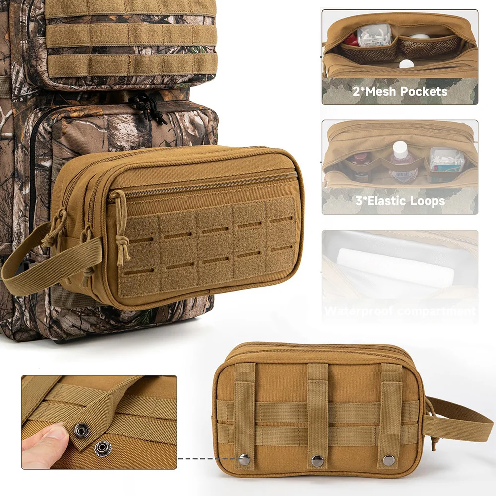 Tactical Toiletry Bag Men Women Hygiene Bag Waterproof Zipper Makeup Cosmetic Organizer Bags Men's Shaving Travel Shower Bag