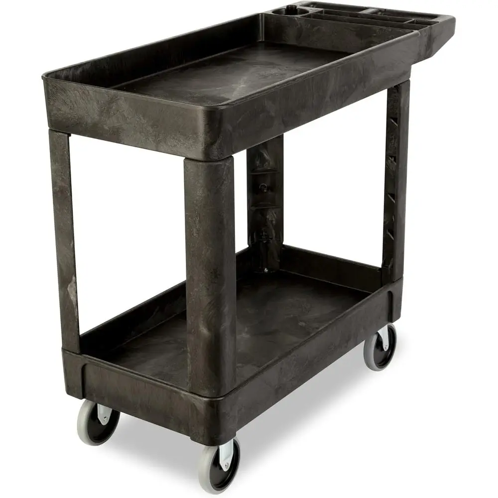

Compact Utility Cart with Lipped Shelves for Storage, Ideal for Industrial and Commercial Use