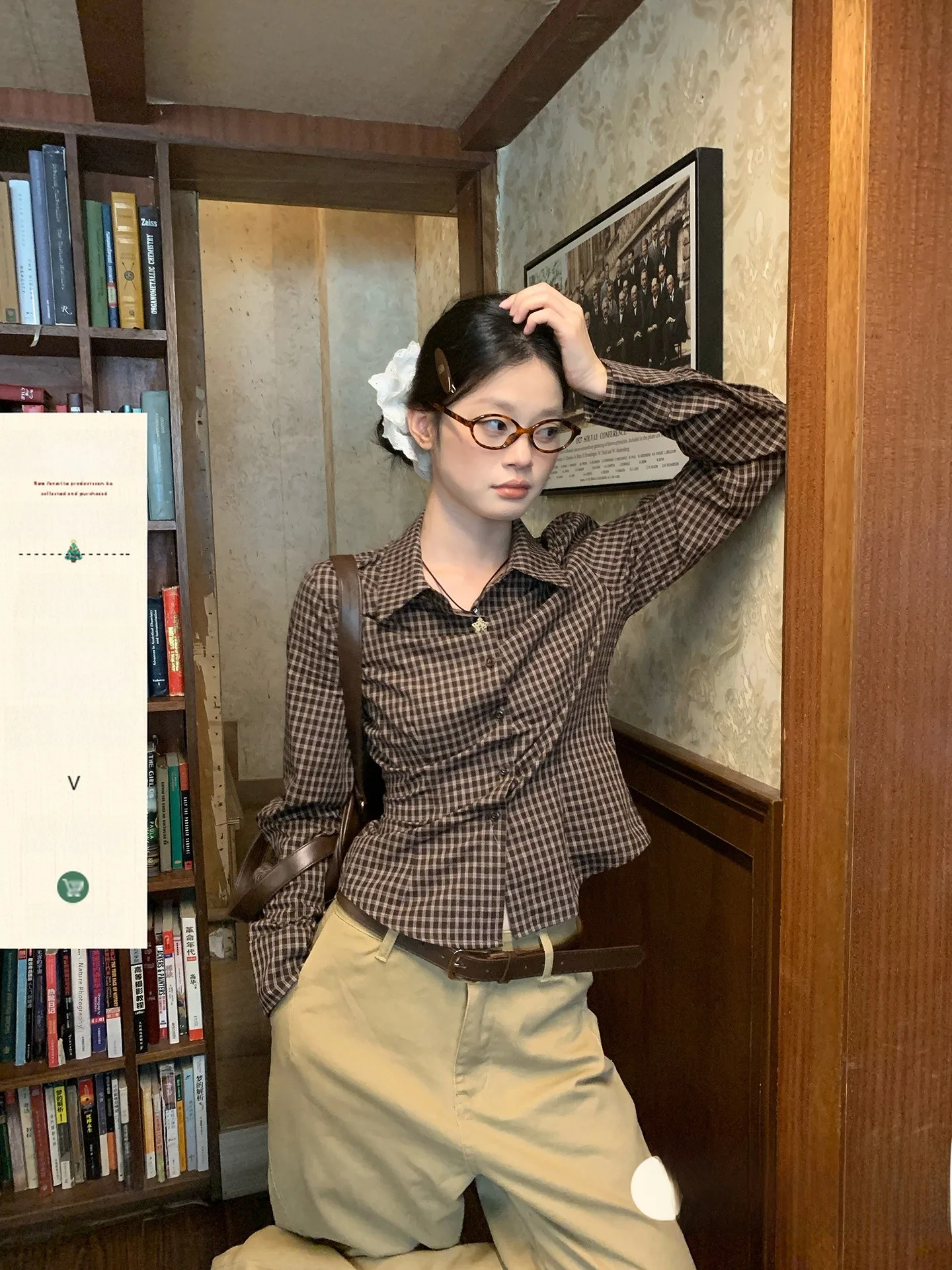 

Slim Fit Plaid irt Женский топ ранней осени ort Long Sve Cotton Blend Удобный дышащий винтажный топ на пуговицах